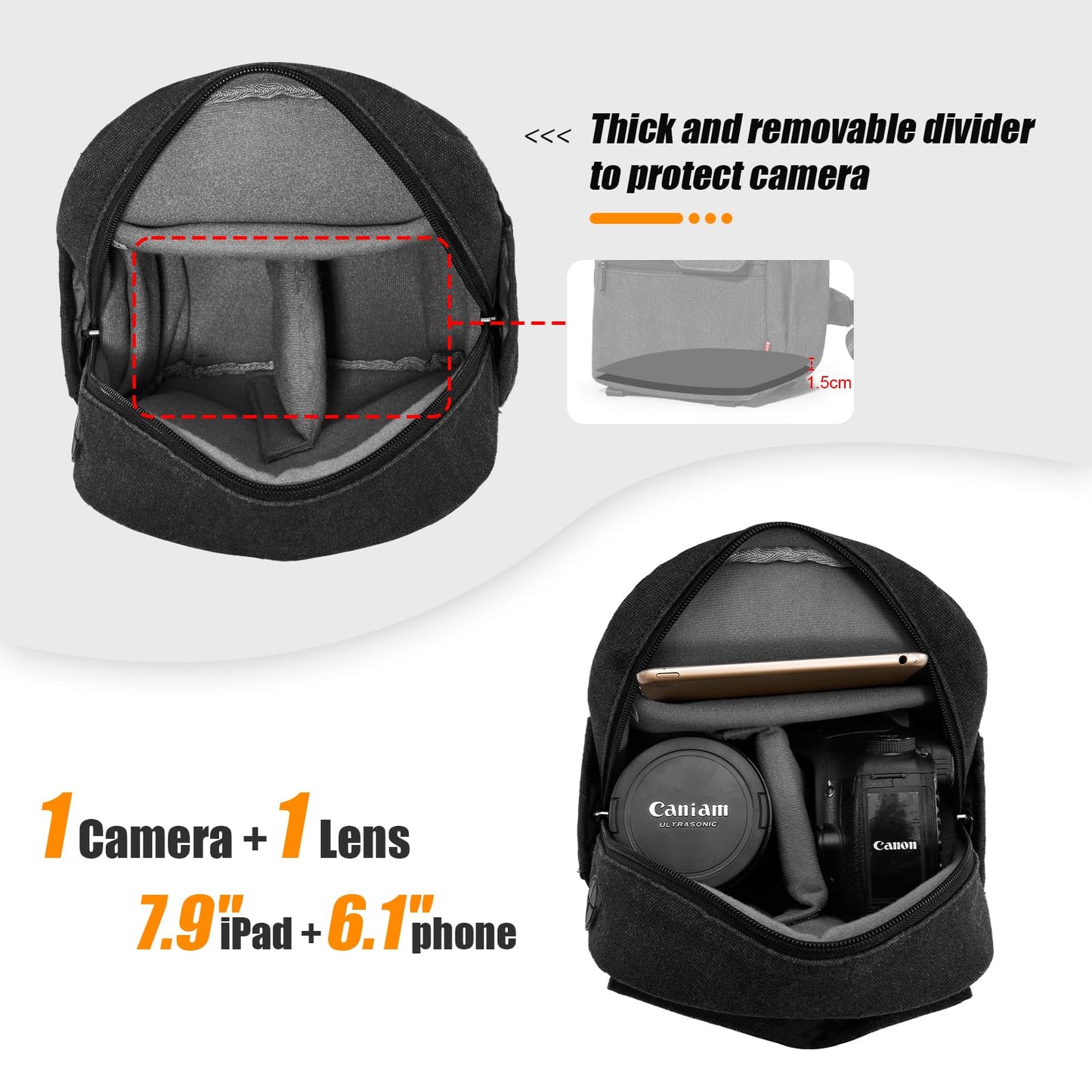 Cwatcun Small Camera Bag Shoulder Camera Bag for Photographer