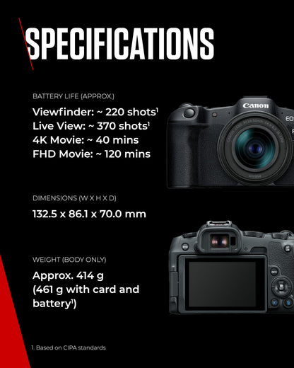 Canon EOS R8 + RF 24-50mm F4.5-6.3 IS STM Lens - 24.2MP Full-Frame Mirrorless Camera, Dual Pixel CMOS AF II - 4K up to 60p - Up to 40 FPS Cont. Shooting, Touch Screen - Bluetooth, Wi-Fi & USB-C