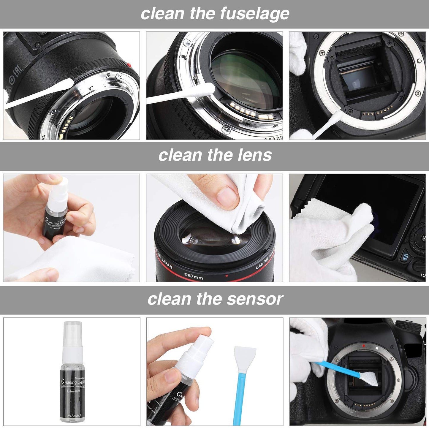 Professional Camera Cleaning Kit with Blowing Bottle